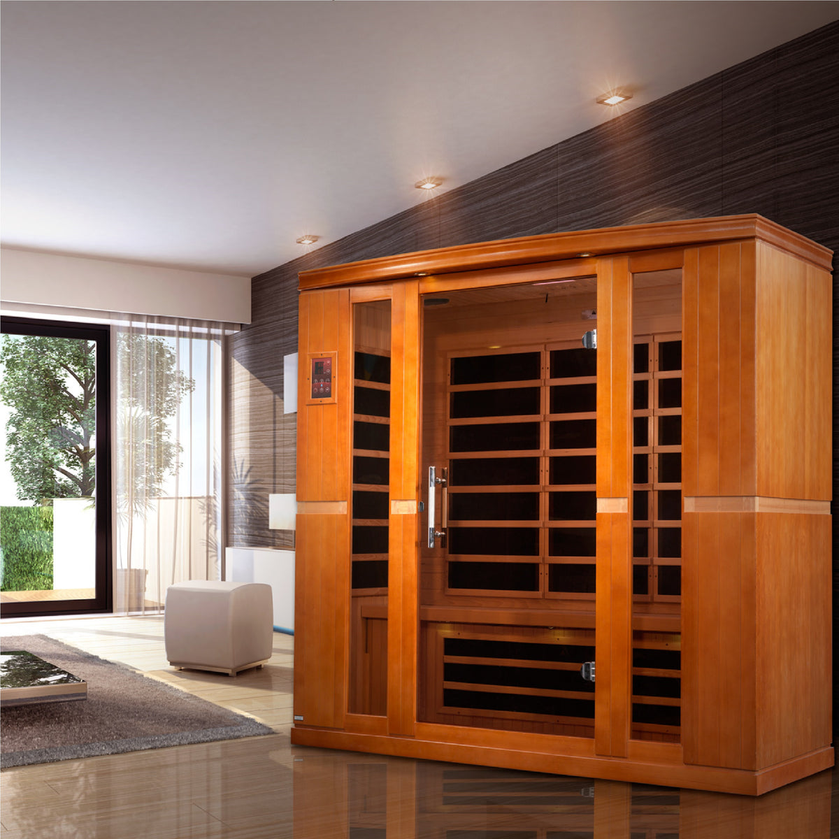 Dynamic Saunas Bergamo 4-person Low EMF FAR Infrared Sauna Canadian Hemlock
