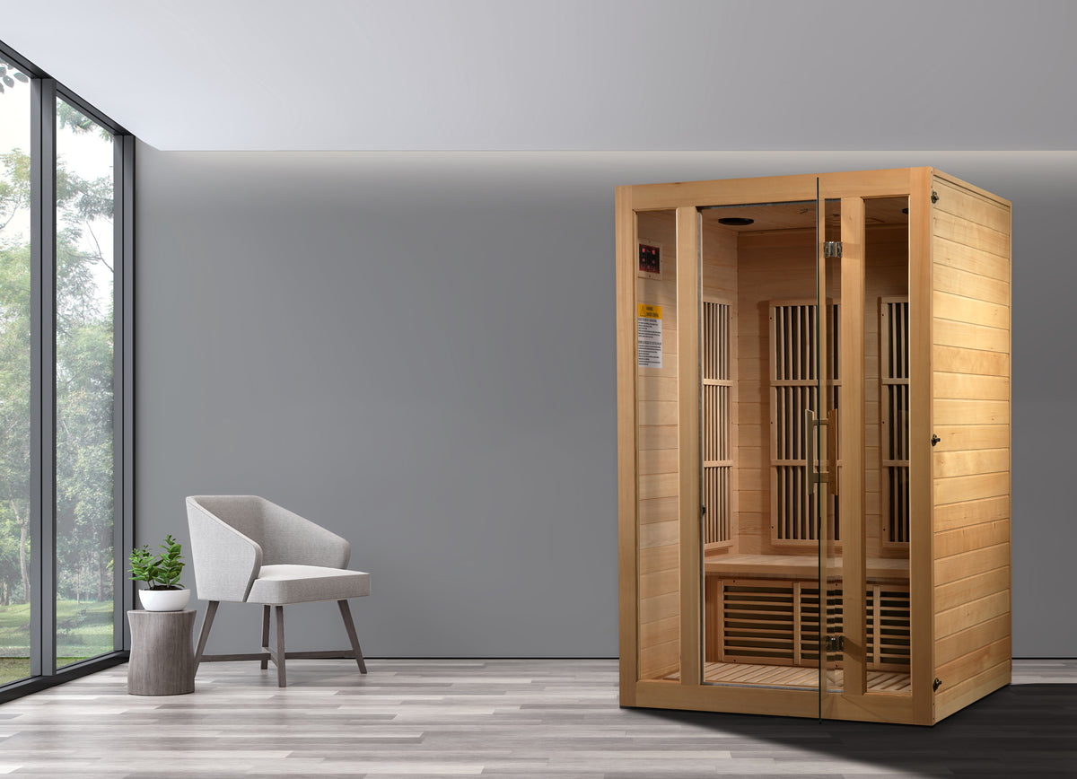 Maxxus Saunas Seattle 2-Person Low EMF FAR Infrared Sauna Canadian Hemlock