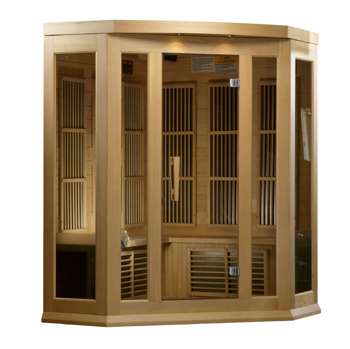 Maxxus Saunas 3-Person Corner Low EMF FAR Infrared Sauna Canadian Hemlock