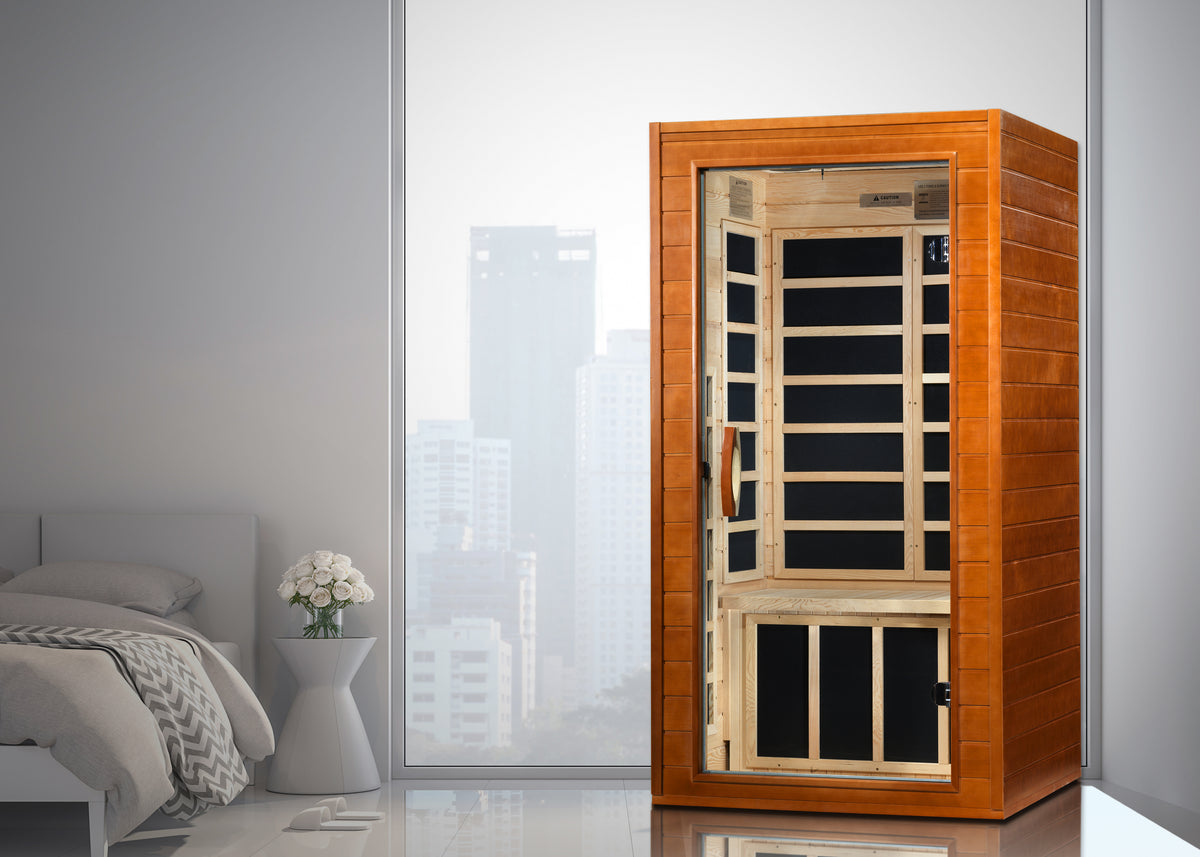 Dynamic Saunas Avila 1-2 person Low EMF FAR Infrared Sauna Canadian Hemlock