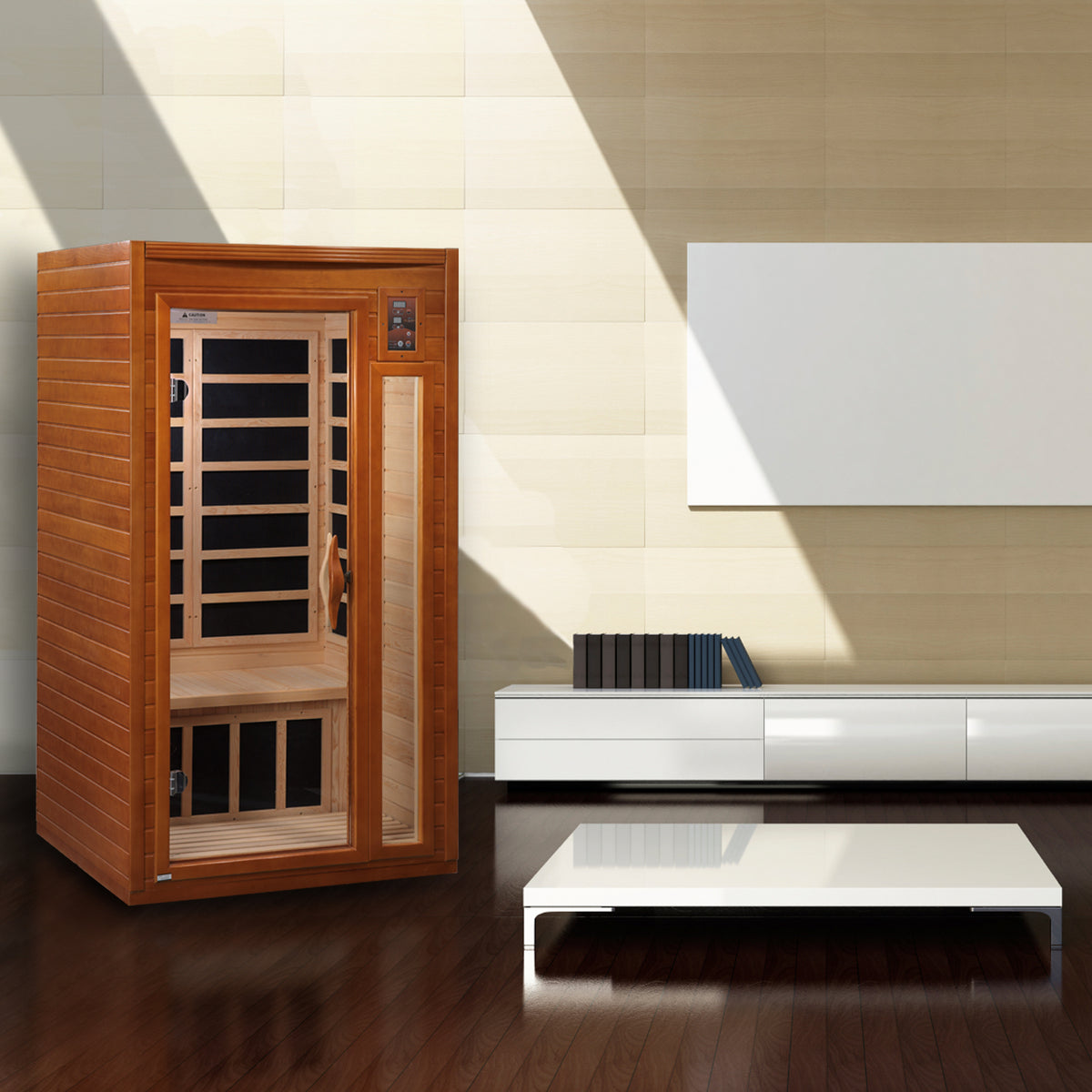 Dynamic Saunas Barcelona 1-2 person Low EMF FAR Infrared Sauna Canadian Hemlock