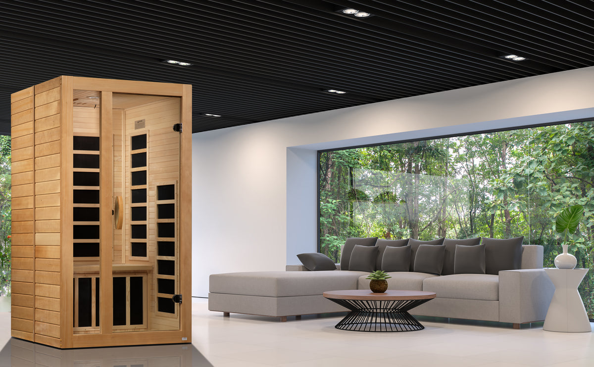 Dynamic Saunas Garcia 1-2 person Low EMF FAR Infrared Sauna Canadian Hemlock