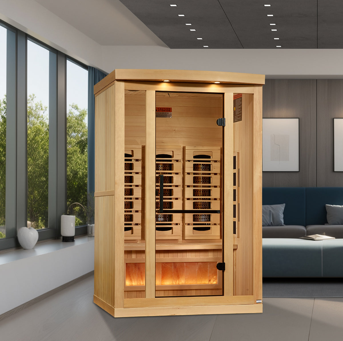 Golden Designs 2 person Full Spectrum PureTeck Near Zero EMF FAR Infrared Sauna