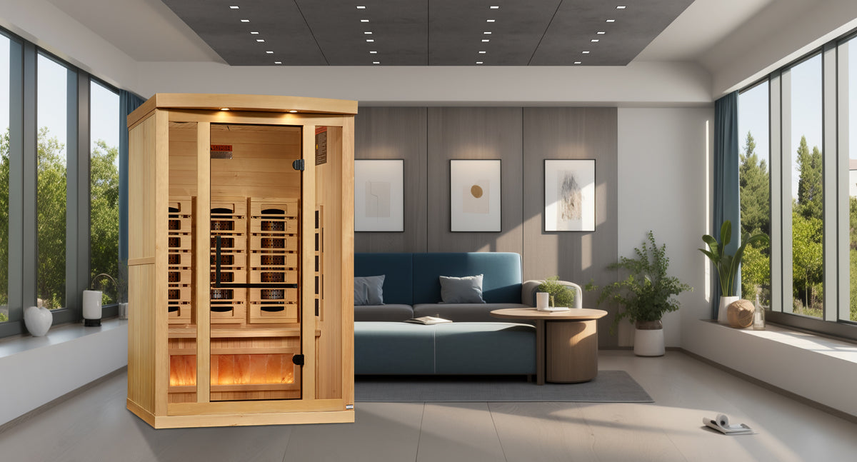 Golden Designs 2 person Full Spectrum PureTeck Near Zero EMF FAR Infrared Sauna